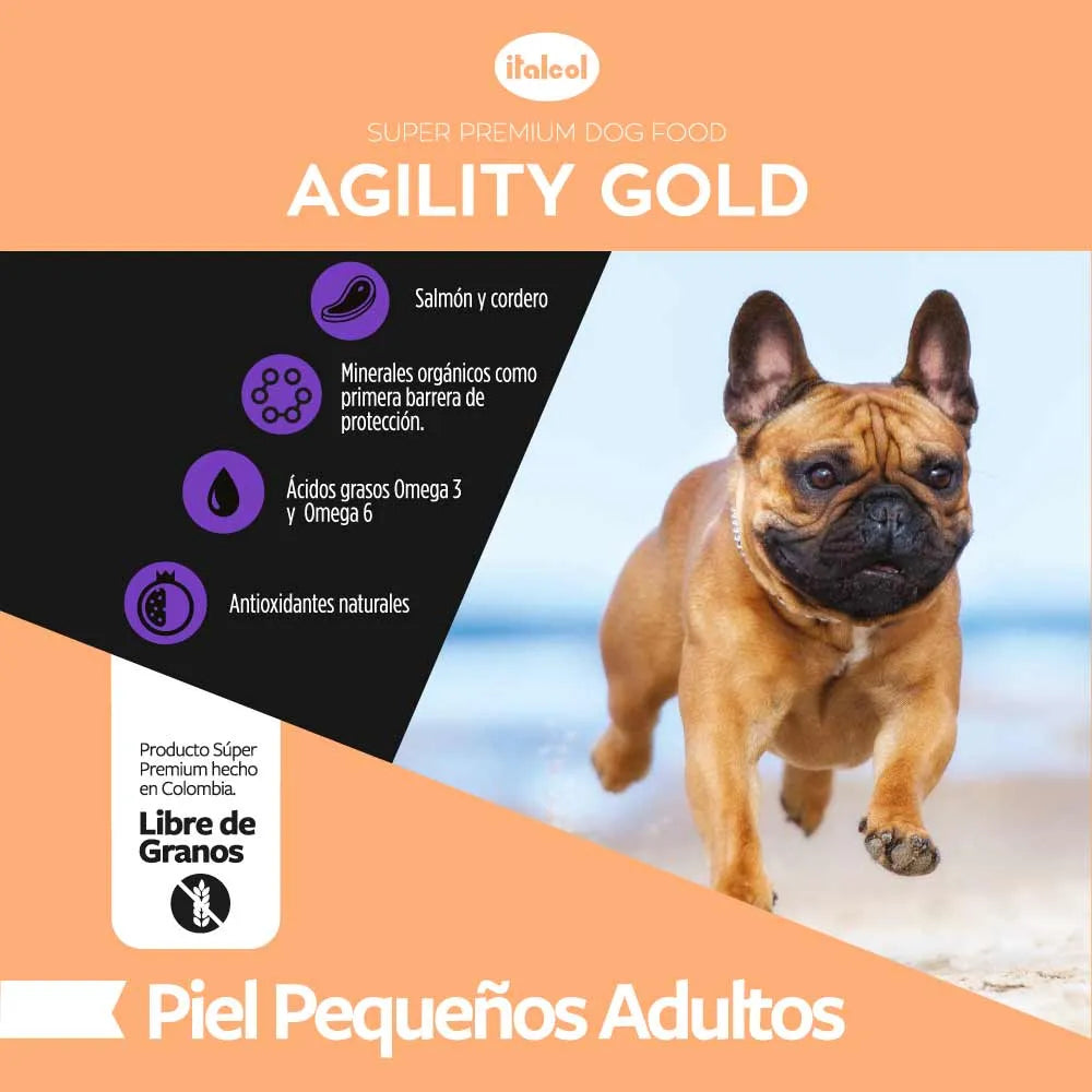 Alimento para perro Agility Gold Pequeños adultos Piel