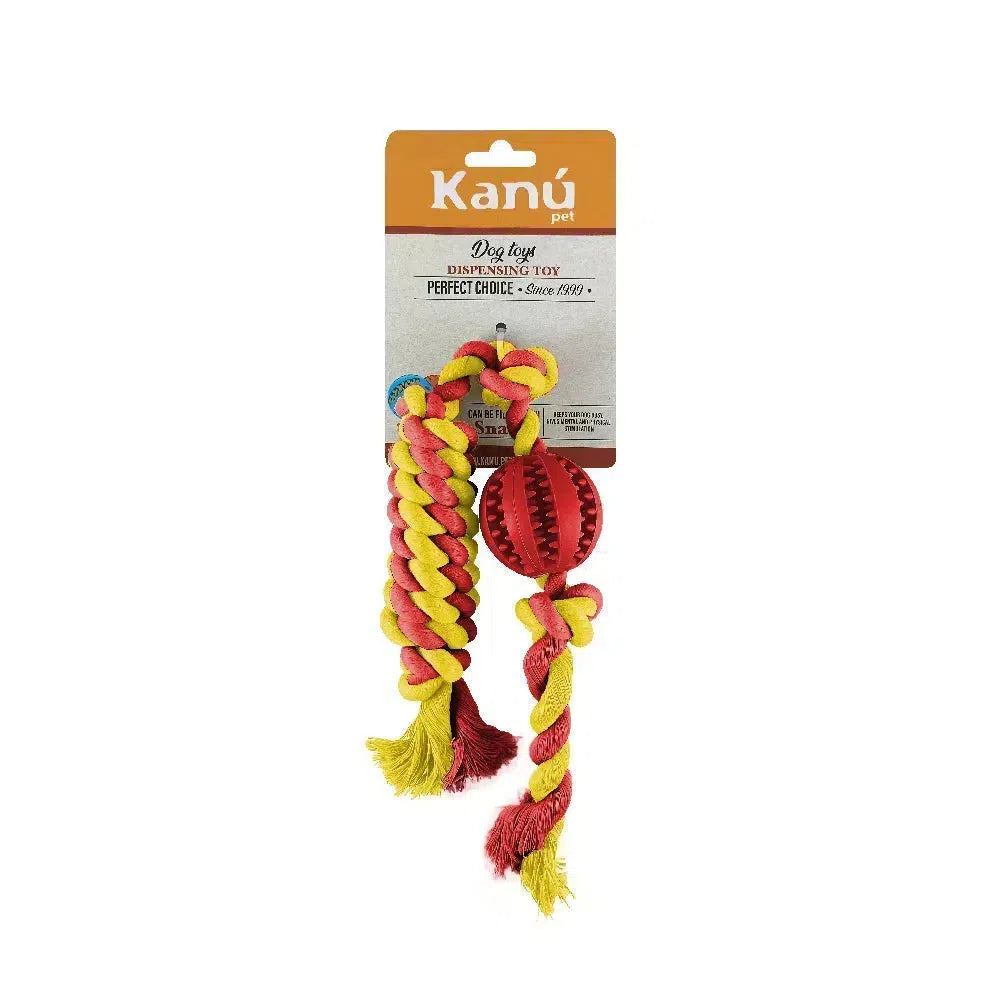 Juguete Bola Porta Snack con Lazo para Perro