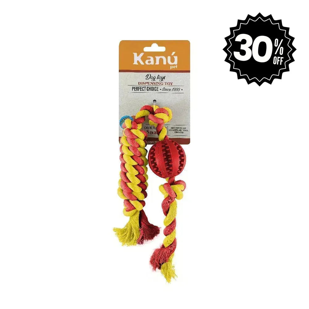 Juguete Bola Porta Snack con Lazo para Perro