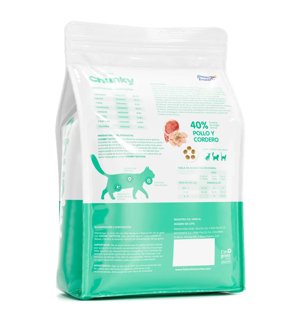 Alimento para gato Chunky Gaticos Pollo y Cordero