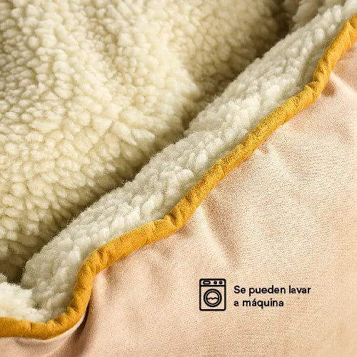 Cama Redonda Ovejero Beige Kanu Pet para Perro