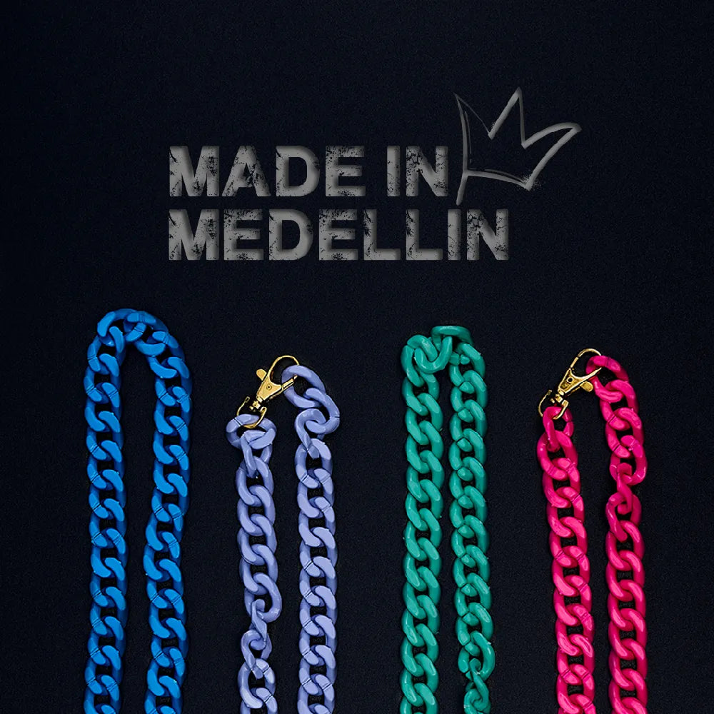 Collar Cadena Acrilica Kanu Agua Marina Para Perro y Gato