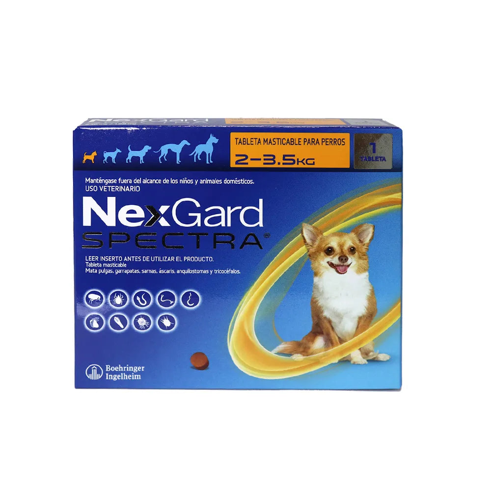 Antipulgas Nexgard Spectra para Perros XS de 2 a 3.5 Kg