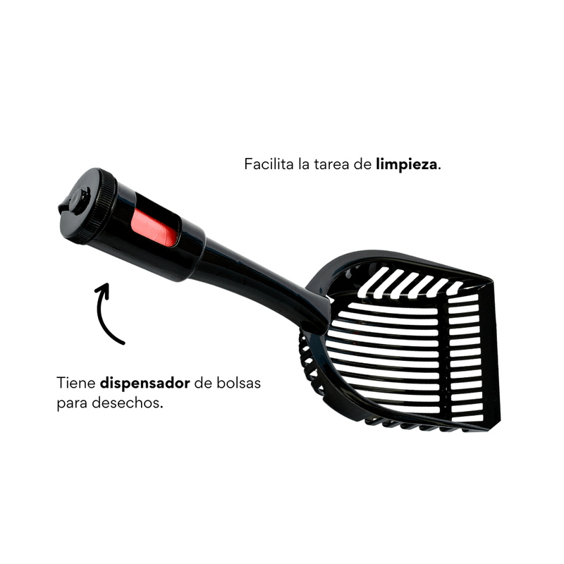 Pala con Dispensador para Arenero de Gato Kanu Pet Negra - {{ Kanu Pet }}