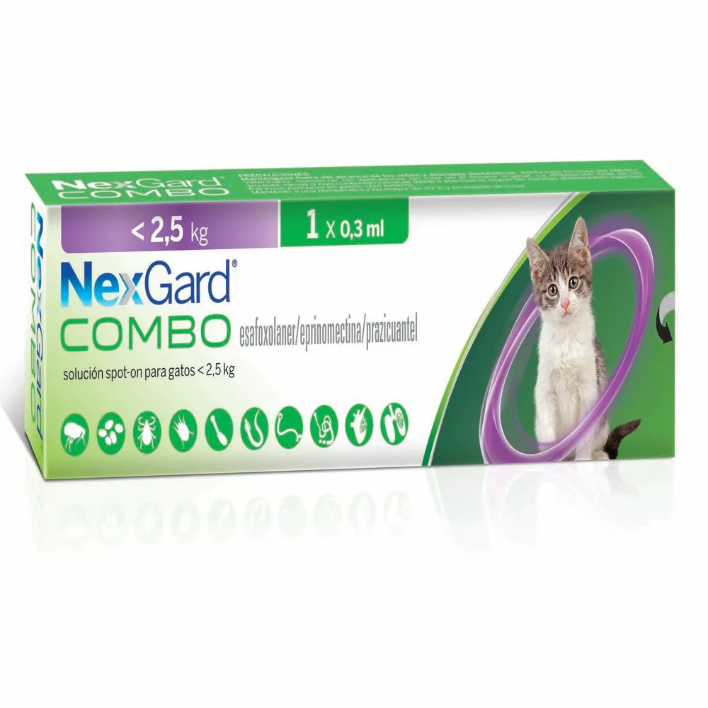 Antipulgas Nexgard Combo para Gatos S de 2 Kg Una sola 1 Dósis