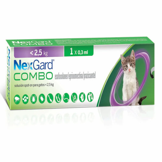 Antipulgas Nexgard Combo para Gatos S de 2 Kg Una sola 1 Dósis