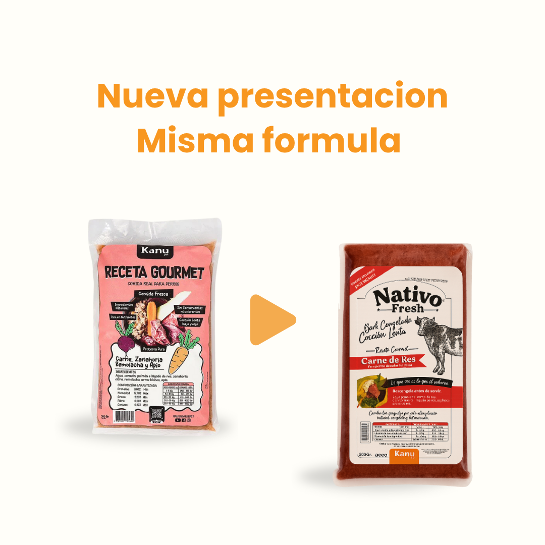 Alimento Congelado Nativo Fresh sabor a Carne de Res Hígado y Remolacha Kanu Pet para Perros 100% Comida Real