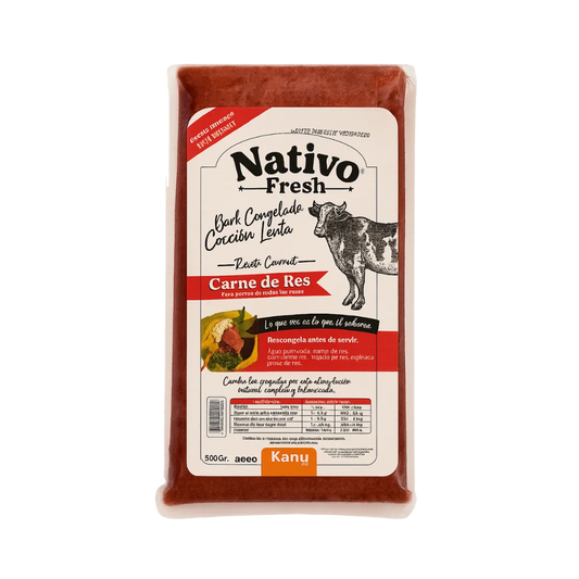 Alimento Congelado Nativo Fresh sabor a Carne de Res Hígado y Remolacha Kanu Pet para Perros 100% Comida Real