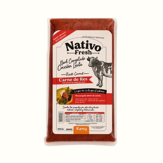 Alimento Congelado Nativo Fresh sabor a Carne de Res Hígado y Remolacha Kanu Pet para Perros 100% Comida Real