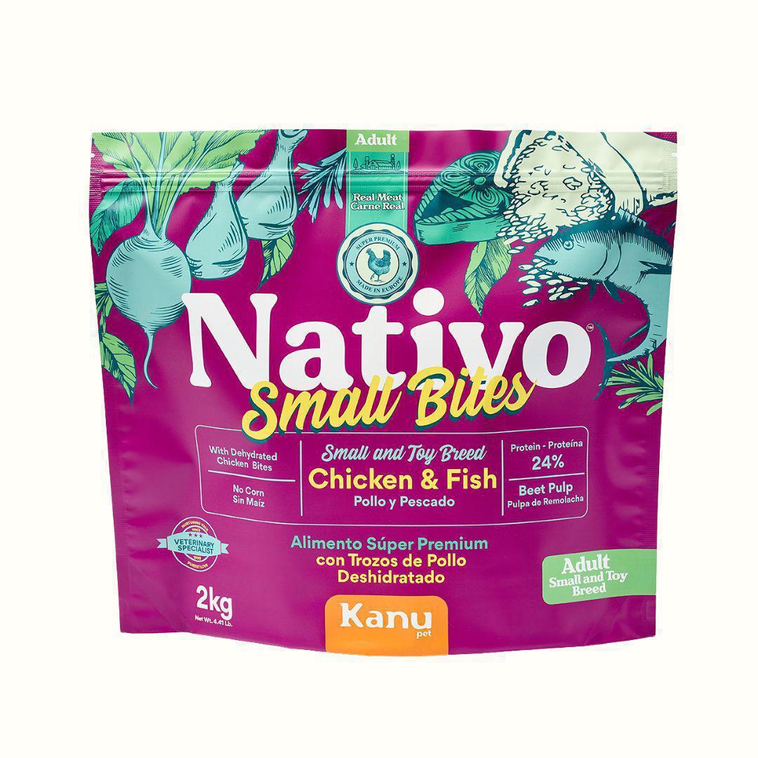 Alimento seco Nativo Small Bites Pollo y Pescado Kanu Pet para perro adulto