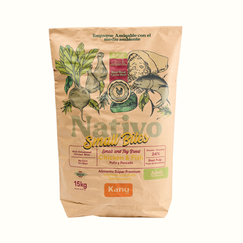 Alimento seco Nativo Small Bites Pollo y Pescado Kanu Pet para perro adulto