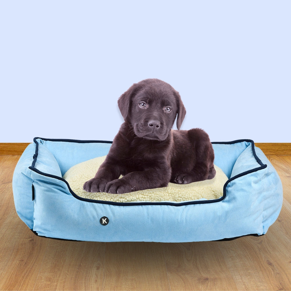 Cama Rectangular Azul Celeste Kanu Pet para Perro