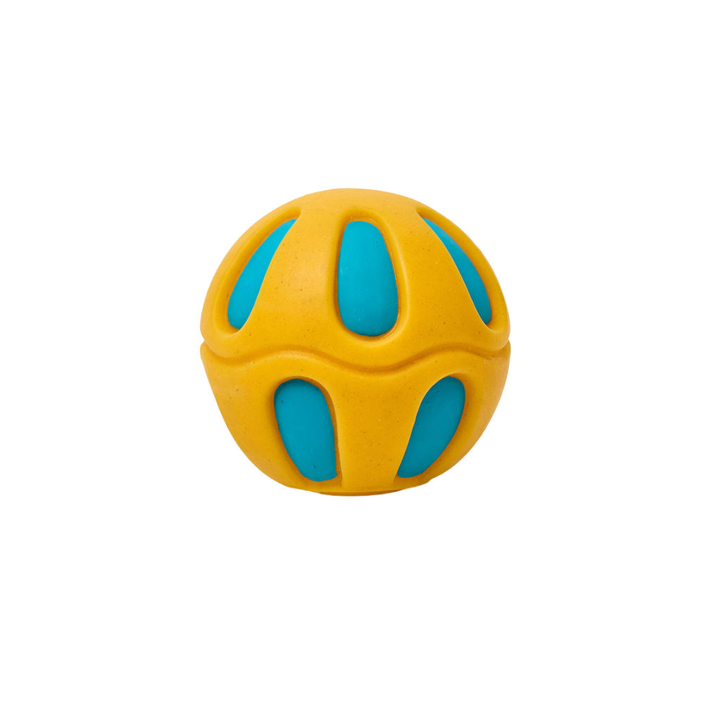 Juguete Pelota Blanda amarilla con aroma a Pollo Kanu Pet para perro