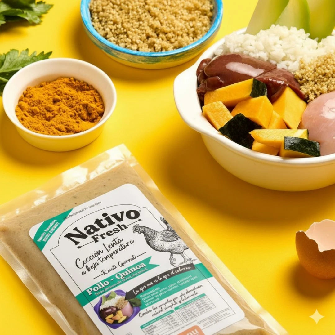 Alimento Congelado Nativo Fresh sabor a Pollo y Quinoa Kanu Pet para perros. 100% Comida Real