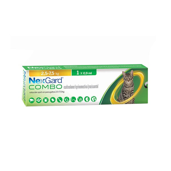 Antipulgas Nexgard Combo para Gatos L de 2.5 a 7.5 Kg Una sola 1 Dósis
