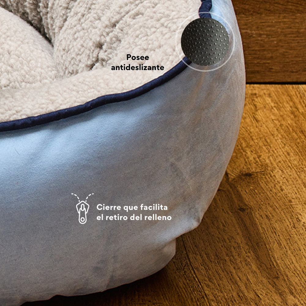 Cama Redonda Ovejero Azul Celeste Kanu Pet para Perro