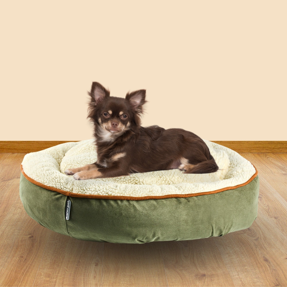 Cama Redonda OvejeroVerde Militar Kanu Pet Para Perro