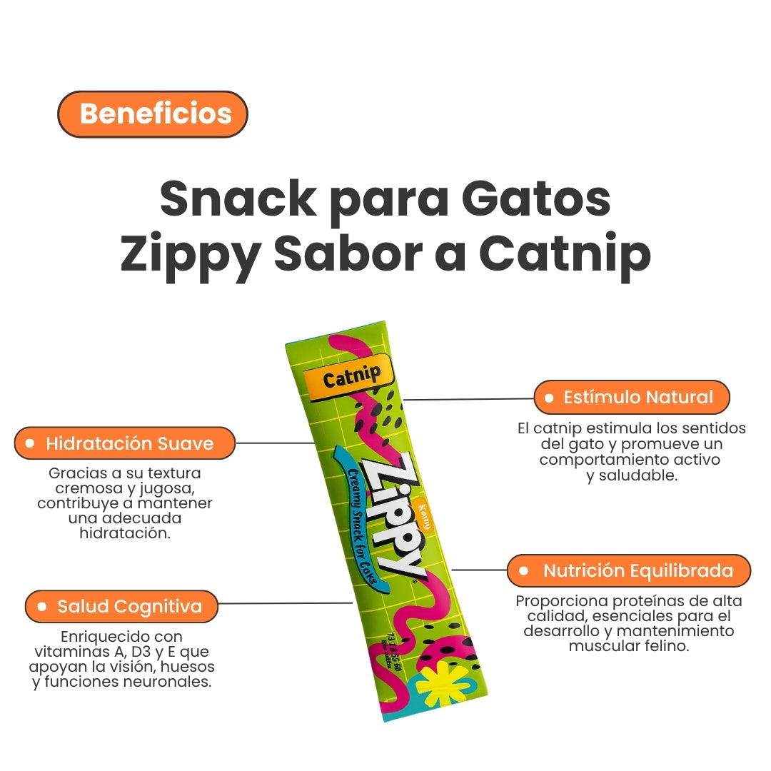 Snack Cremoso Zippy Kanu Pet para Gatos sabor Catnip