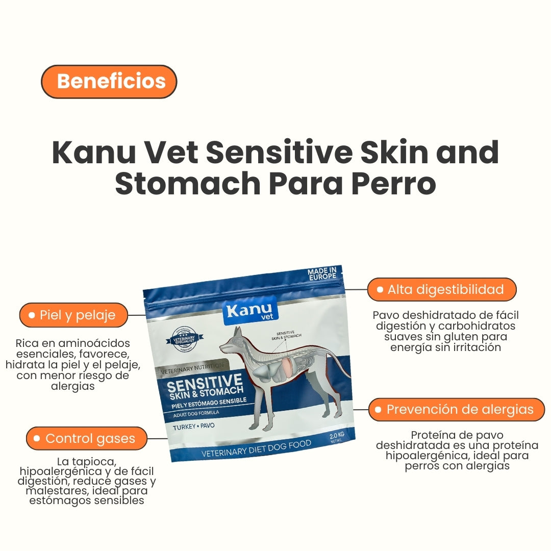 Alimento Medicado Kanu Vet Piel y Estómago Sensible para Perro Adultos