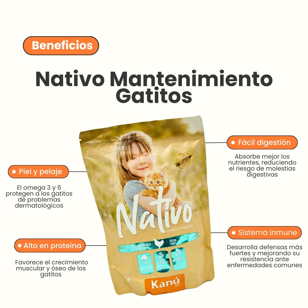 Alimento Seco Nativo Mantenimiento para Gatitos Kanu Pet