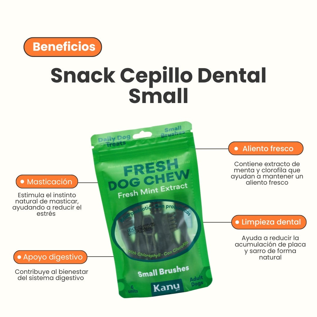 Snack Cepillo Dental Small Kanu Pet Dental Fresh Para Perros Sabor a Menta