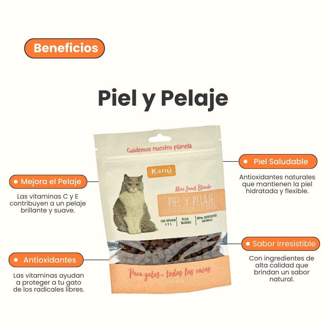 Galletas Piel y Pelaje Kanu Pet para gatos