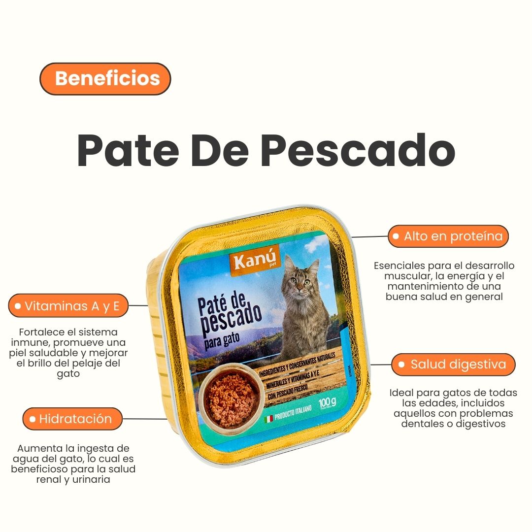 Pate de pescado Gato Kanu Pet x 100 GR