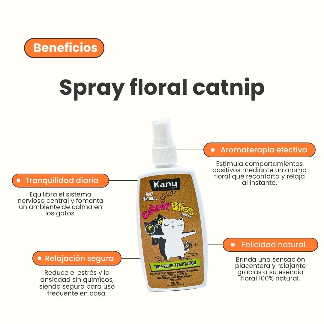 Spray de Hierba Gatuna Kanu Pet Catnip Bliss para Gatos