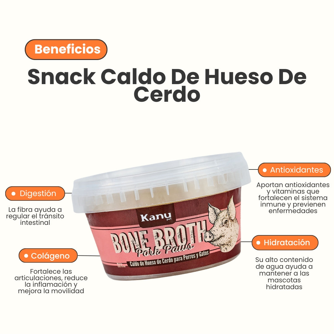Snack Huellas de Caldo de Hueso Cerdo Kanu Pet para Perros y Gatos