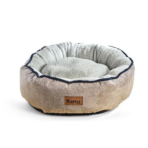 Cama Redonda Ovejero Gris Con Azul Kanu Pet Para Perro