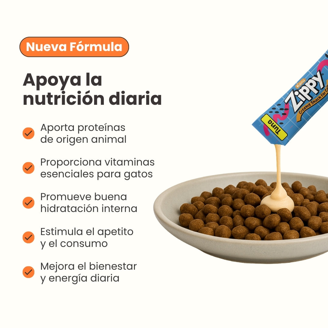 Snack Cremoso Zippy Kanu Pet para Gatos sabor Atún