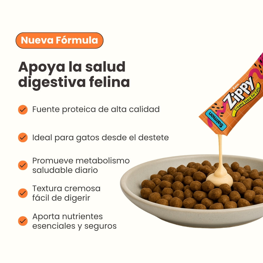 Snack Cremoso Zippy Kanu Pet para Gatos sabor Salmón