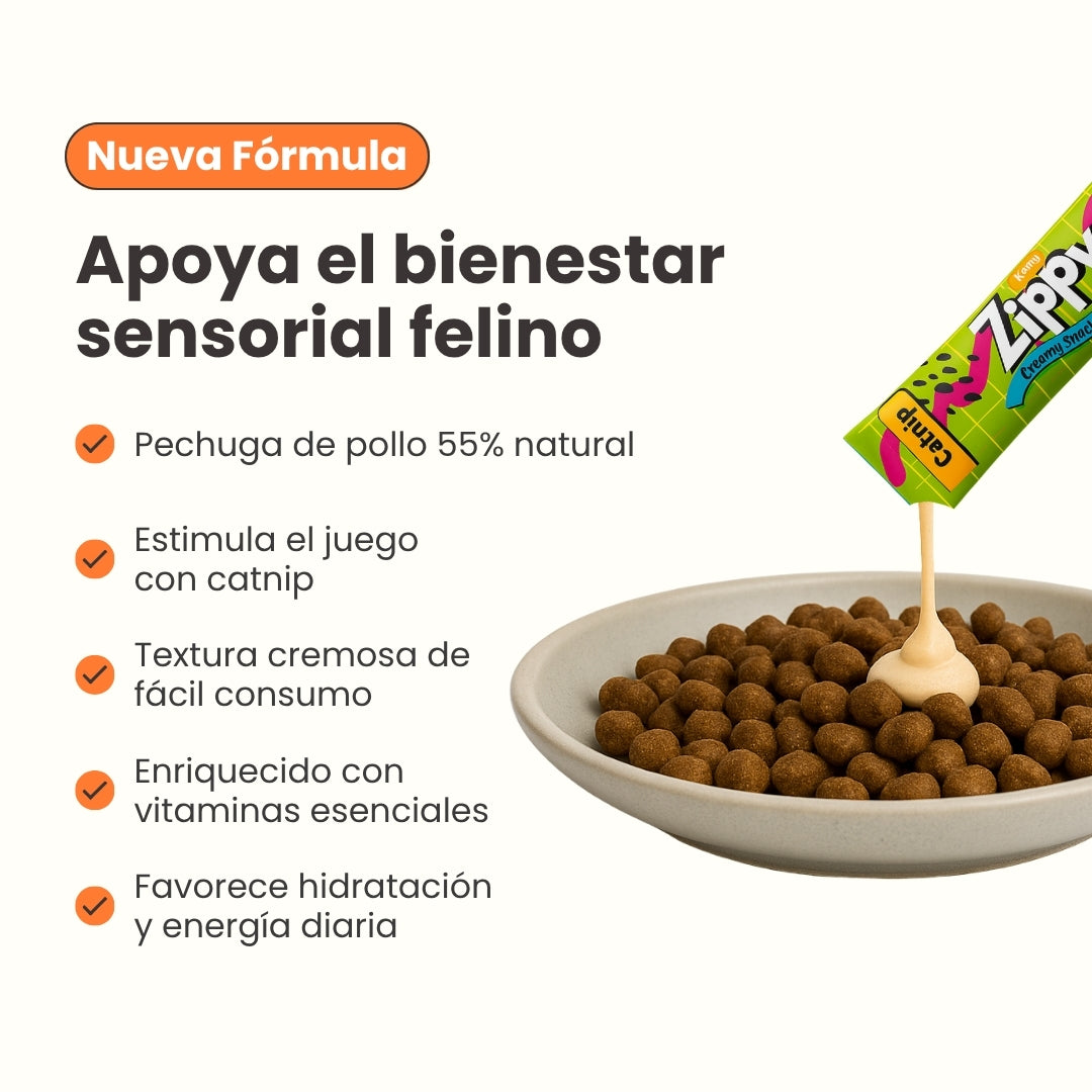Snack Cremoso Zippy Kanu Pet para Gatos sabor Catnip