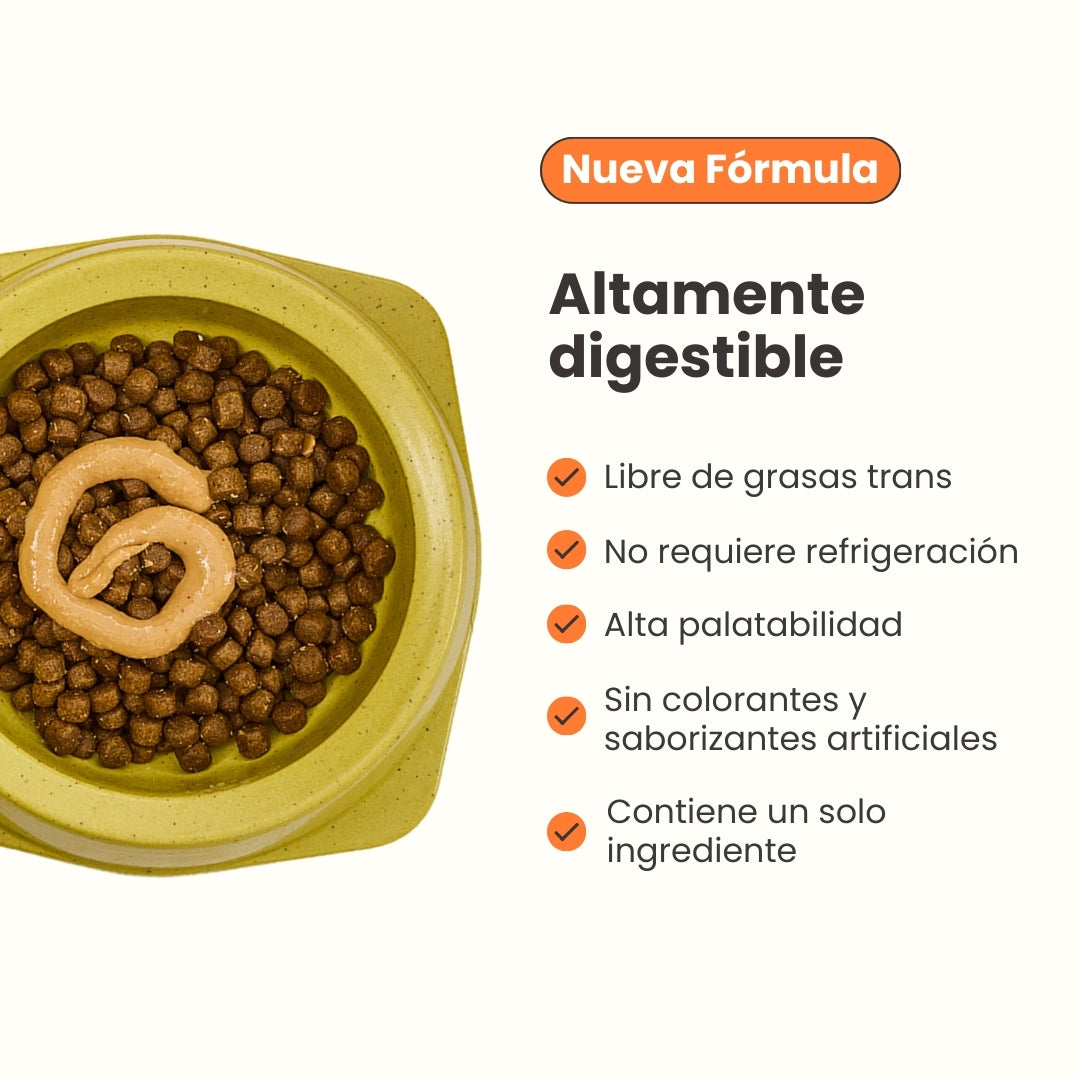 Snack Mantequilla de Mani Kanu Pet para Perro. Un solo ingrediente