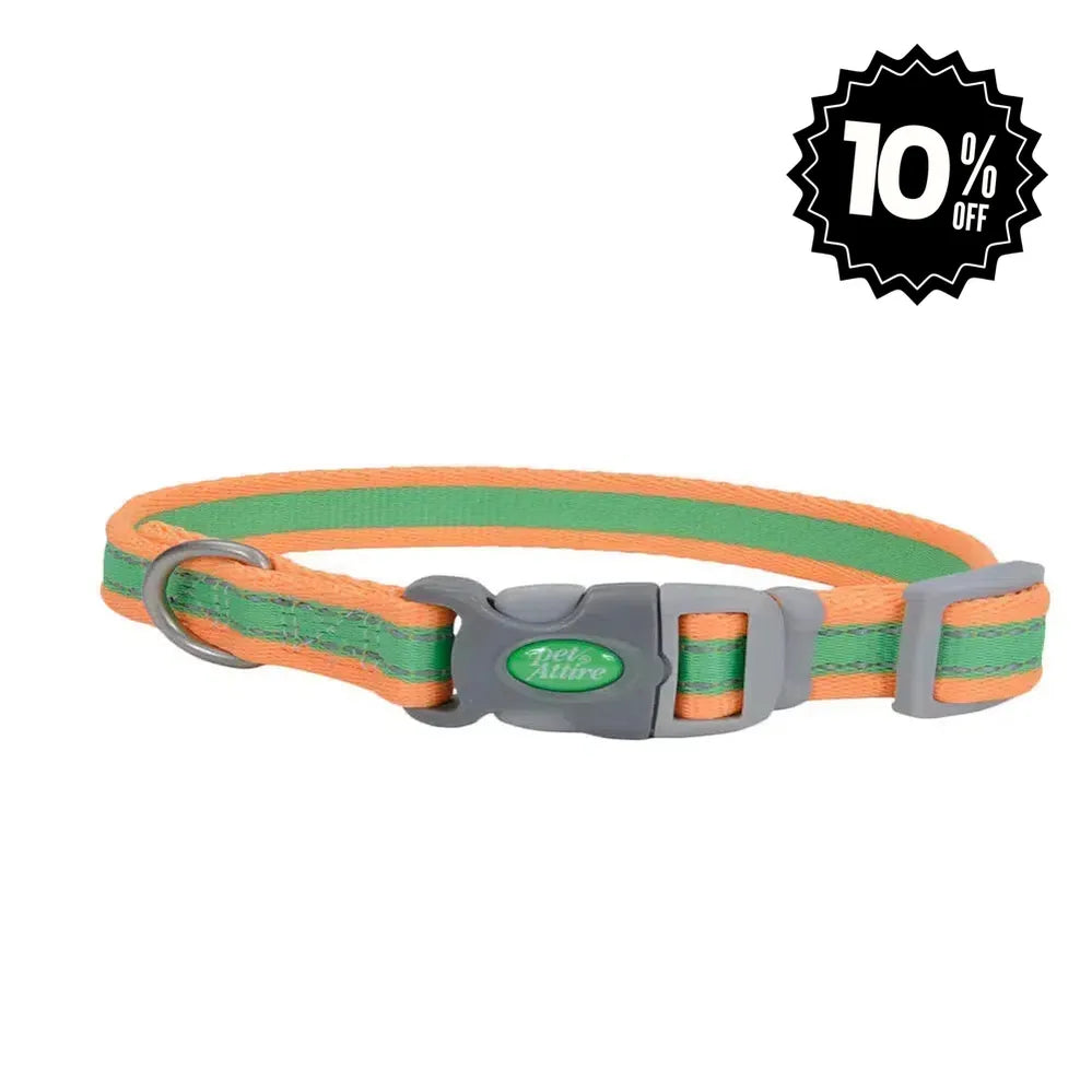 Collar Refl Medium Lima Con Naranja para perro