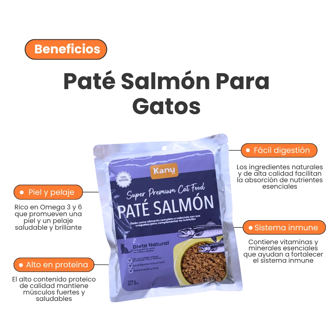 Alimento Húmedo Pate de Salmón Kanu Pet para Gatos