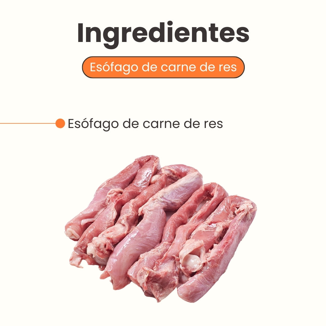 Snack Kanu Pet Esófago de Res para Perros, Un Solo ingrediente 100% natural