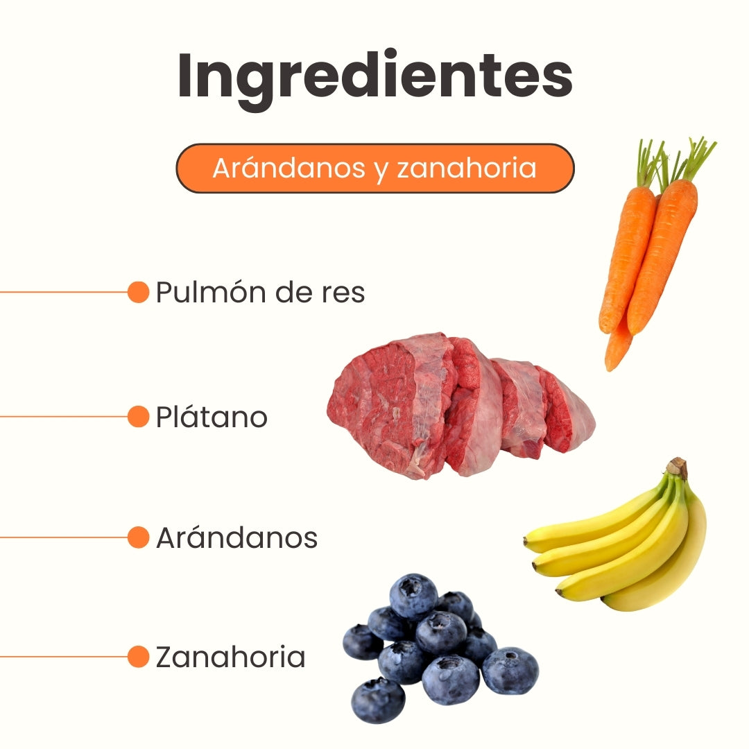 Snack Liofilizado Tasty Cubes Arándanos y Zanahoria para Gatos, Bajas en Calorías