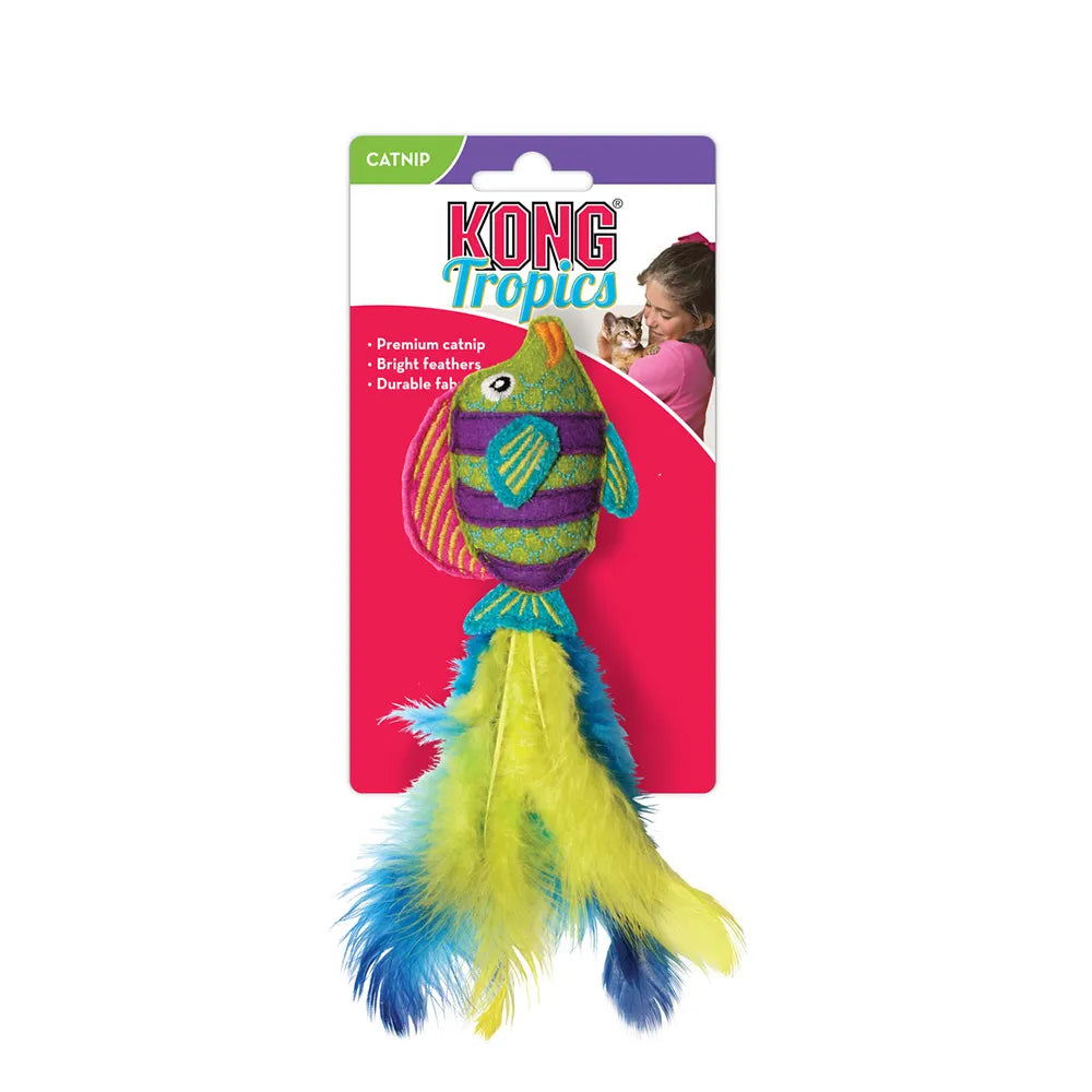 Juguete kong pez tropical verde para gato