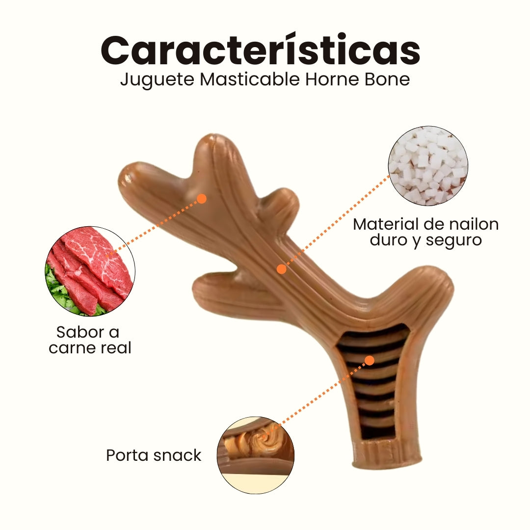 Juguete Masticable Horne Bone Sabor Carne Kanu Pet para Perro