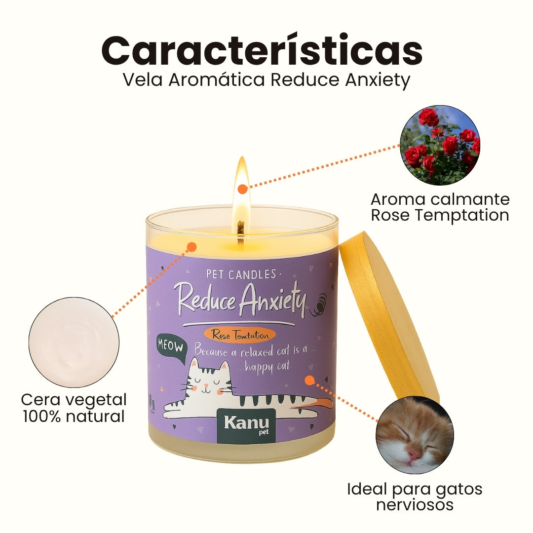 Vela Reduce Anxiety Kanu Pet para Gatos aroma Rose Temptation