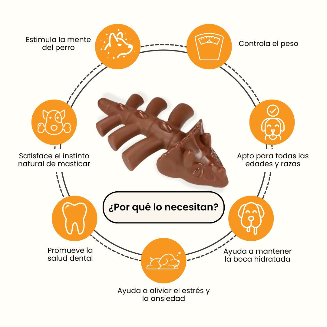 Juguete Masticable Rar Bone Sabor Carne Kanu Pet para Perro
