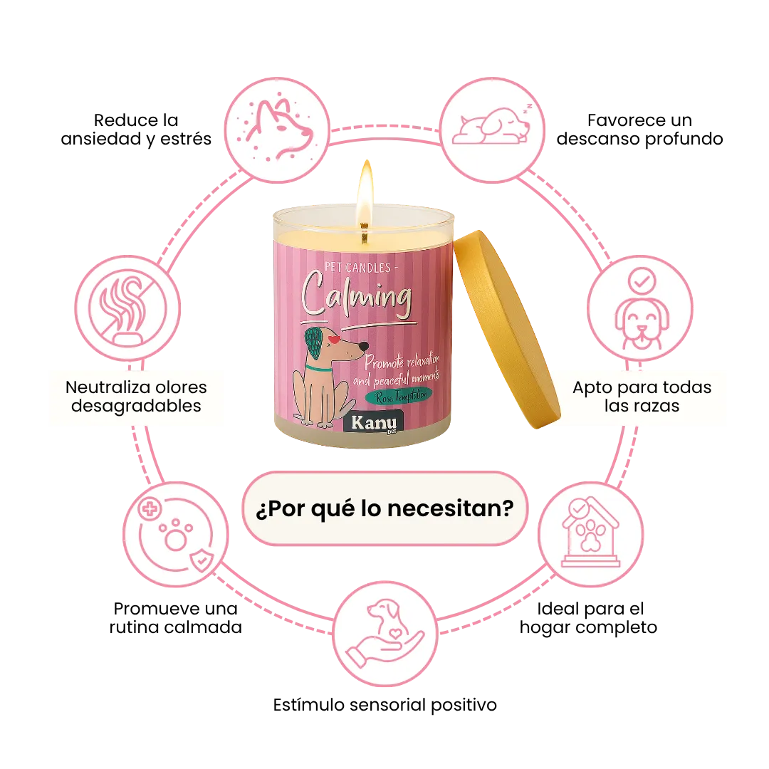 Vela Calming Kanu Pet para Perros aroma Rose Tentation