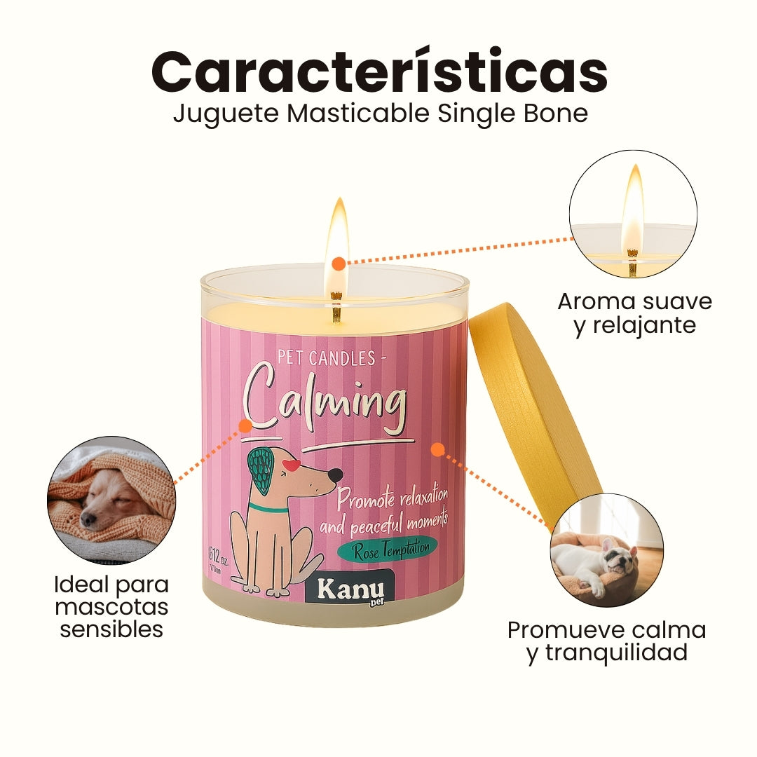 Vela Calming Kanu Pet para Perros aroma Rose Tentation
