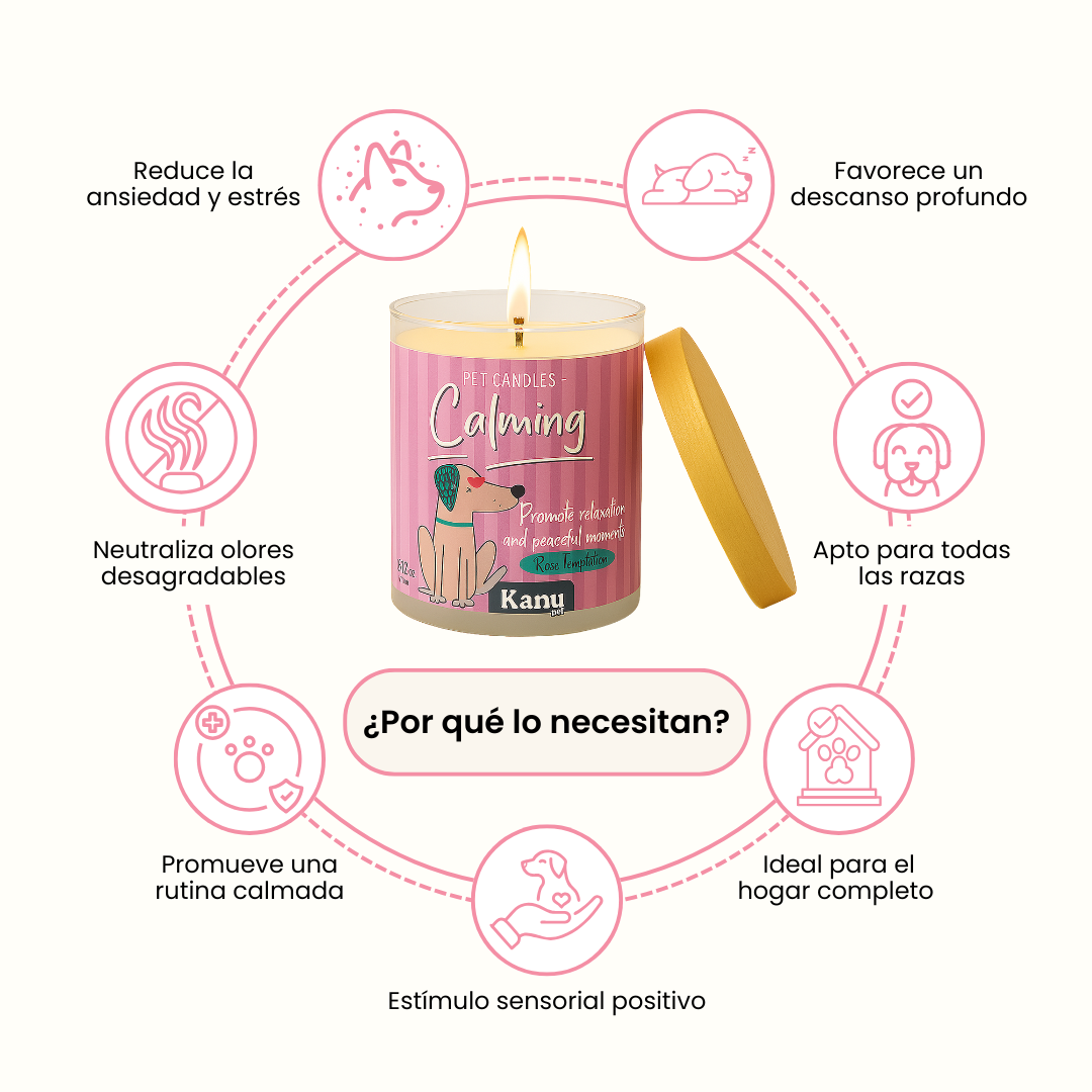 Vela Calming Kanu Pet para Perros aroma Rose Tentation