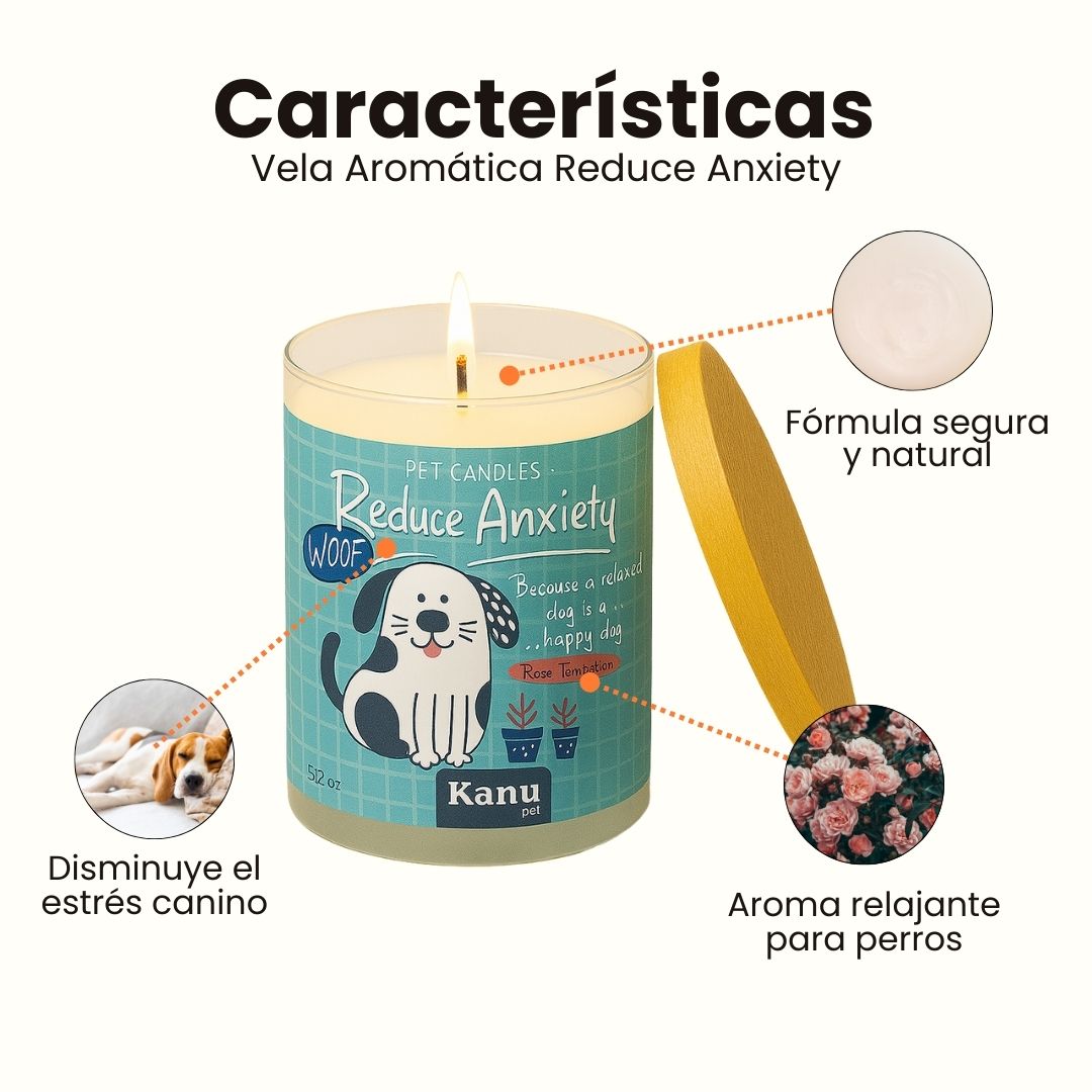 Vela Reduce Anxiety Kanu Pet para Perros aroma Rose Temptation