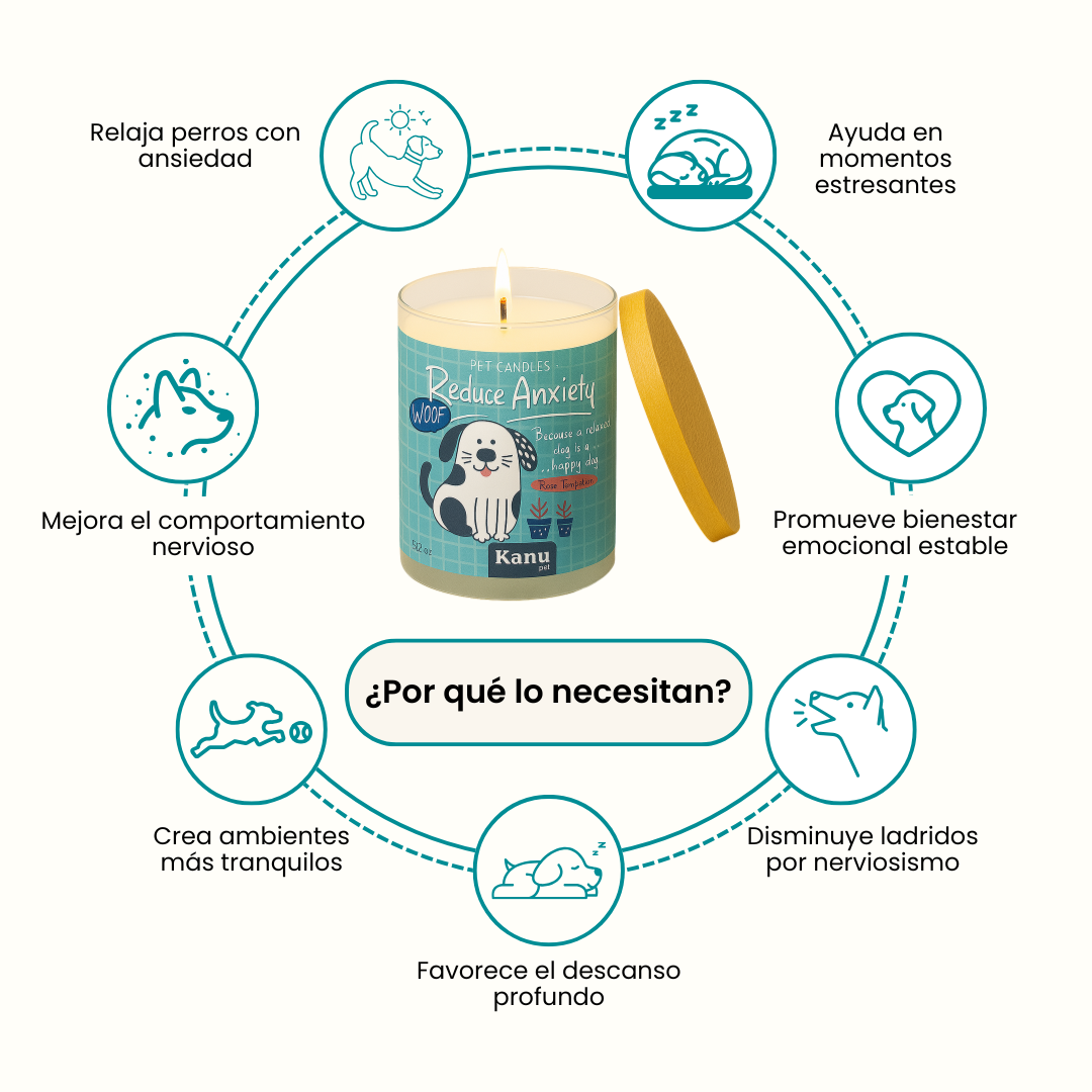 Vela Reduce Anxiety Kanu Pet para Perros aroma Rose Temptation
