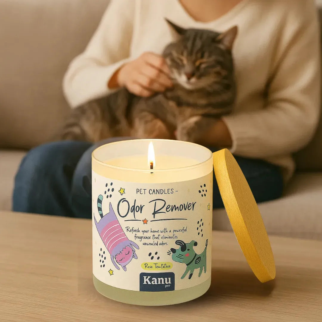 Vela eliminadora de olores Kanu Pet para perros y gatos aroma Rose Temptation