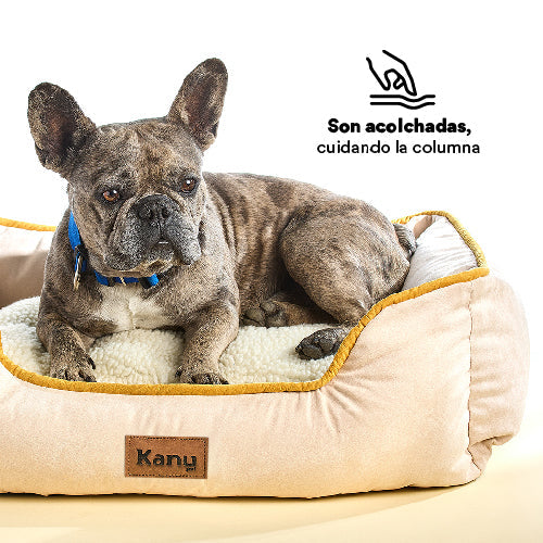 Cama Rectangular Ovejero Beige Kanu Pet para Perro