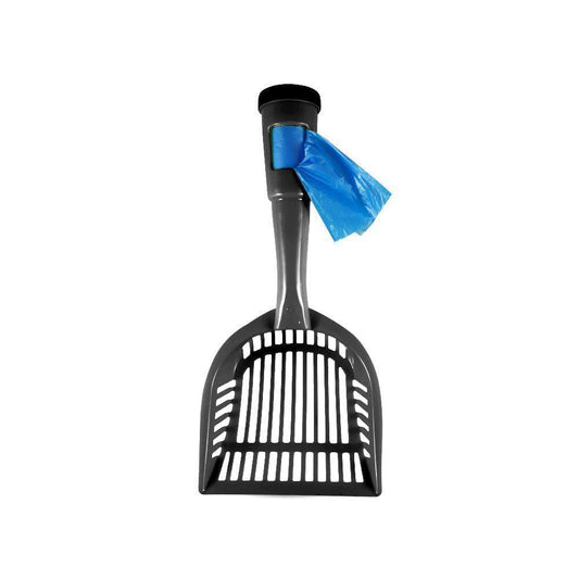 Pala con Dispensador para Arenero de Gato Kanu Pet Negra